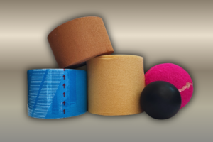 Kin Tape, Wrap and Balls used to fix plantar fascia pain